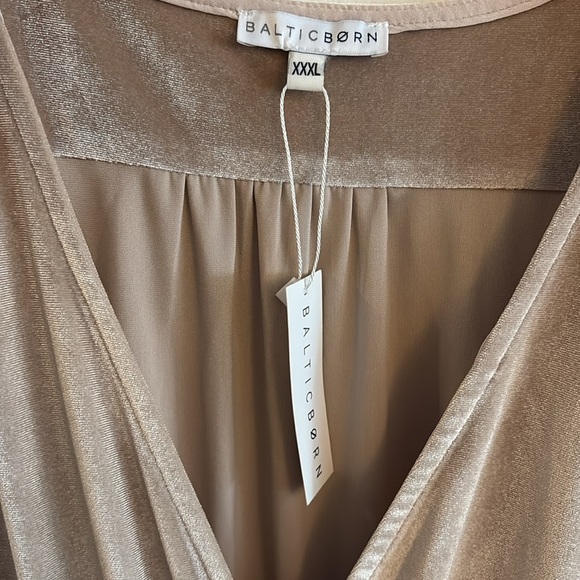 New Baltic Born Liza Champagne Velvet Maxi Dress 3X - XXXL - Picture 4 of 8